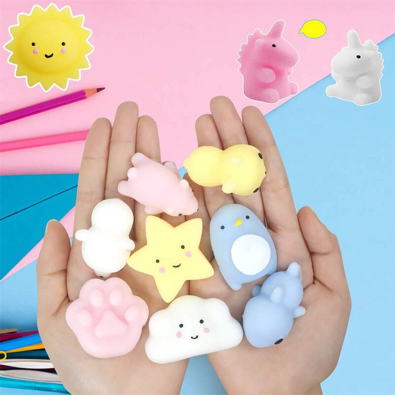 Casuale Mini Mochi Squishies Pinata Filler Treasure Box premi sensoriale Squishy antistress Pug Fidget Toys bomboniere