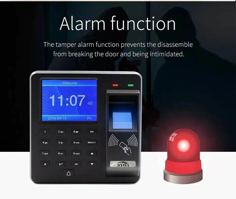 Kontrola dostępu i frekwencja M10-wszystko w jedno urządzenie ludzki odcisk palca + hasło + karta ID przeciągnij funkcja alarmu dysku do pobrania