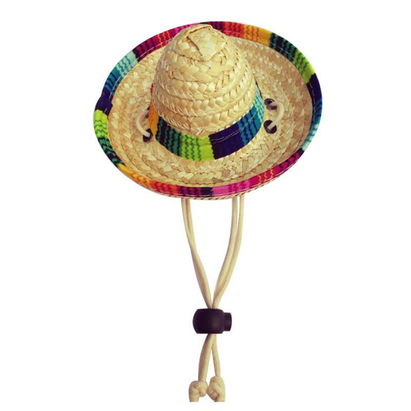 Mini chapeaux de paille pour animaux de compagnie mexicains, Sombrero, chapeaux de fête pour petits animaux de compagnie, chats et chiens, Mayo