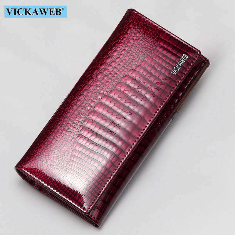 Baru wanita magnetik dompet pengait kulit asli dompet koin wanita panjang modis wanita kartu memegang tas uang AE501-1