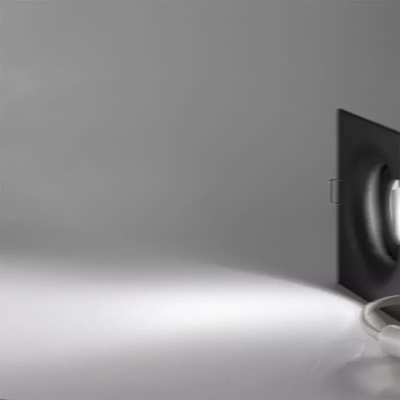 Dedo alto incorporado COB LED Spotlight, destaque preto moderno, Stocklight pronto abertura 85-90 quadro estreito, dedo alto profundo
