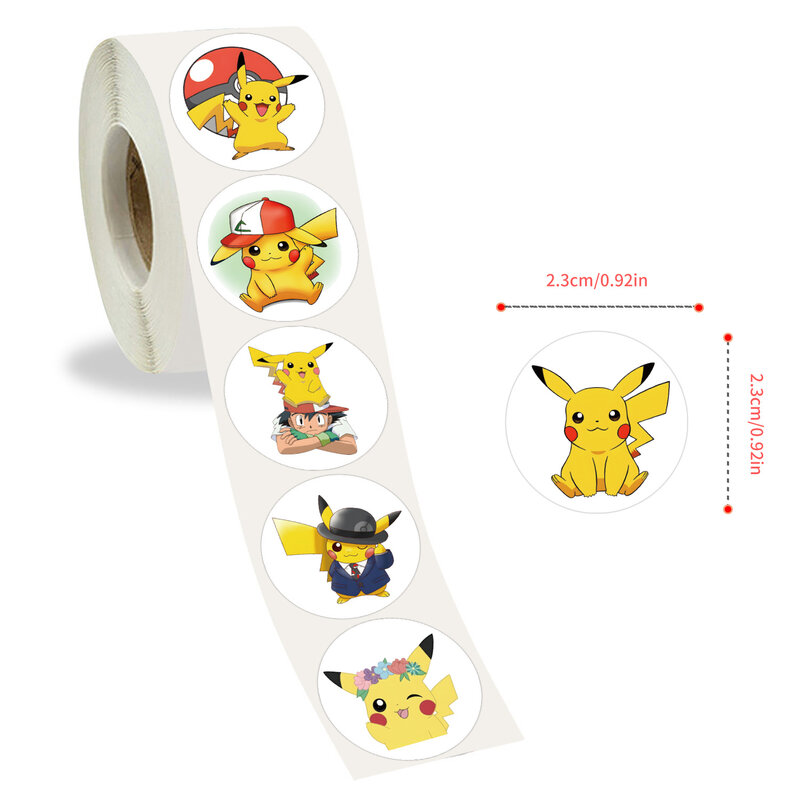 Nieuwe 500 Cartoon Pokemon Pikachu Roll Sticker Tape Hand Account Diy Decoratieve Zegel Sticker Waterdichte Cup Sticker Kawaii Cadeau