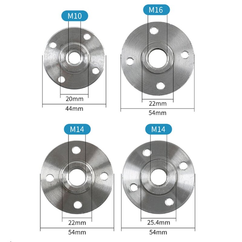 Industrial Grade Flange for Connecting Saw Blade Cutting Disc with Angle Grinder M14 22mm Silver Sturdy Performance