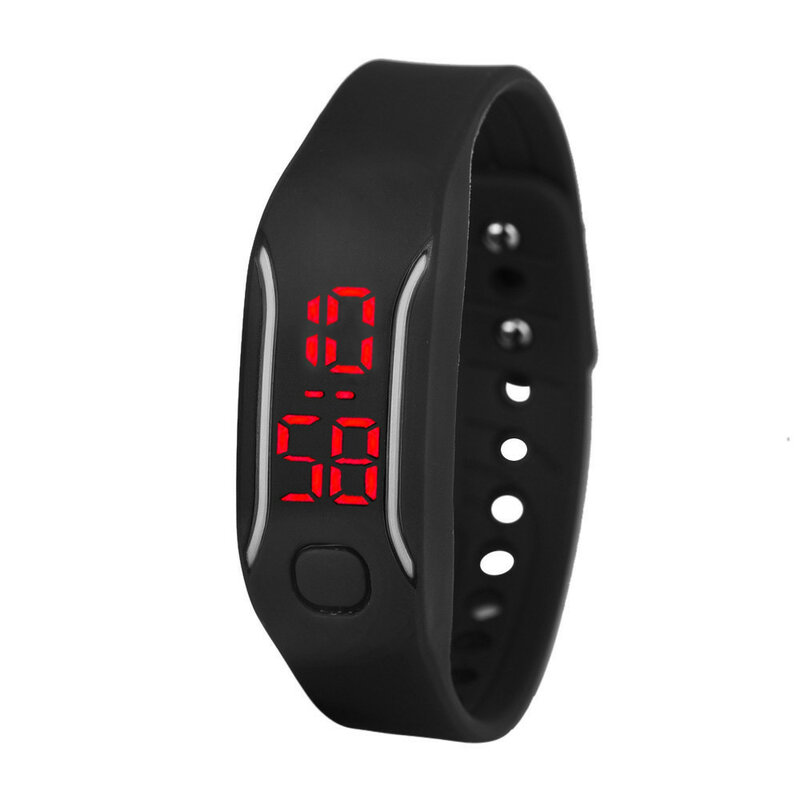 Reloj deportivo Digital para hombre y mujer, pulsera con pantalla LED de silicona, con fecha