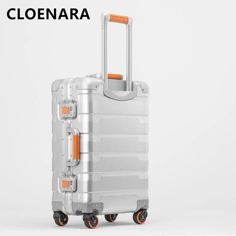 COLENARA-maleta portátil de aleación de aluminio y magnesio para hombre, maleta con ruedas de 20 y 24 pulgadas, 100%