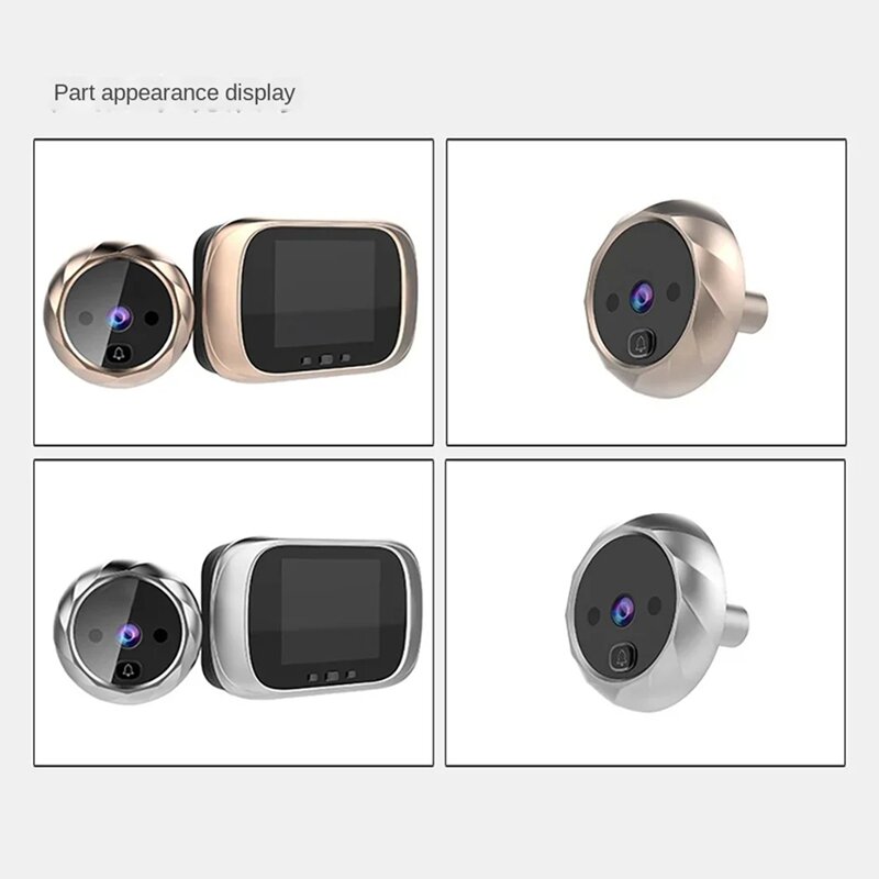 Sonnette vidéo avec écran LCD numérique, judas, caméra de surveillance, œil de porte, résistant à 90, détection de mouvement, 2.8 pouces