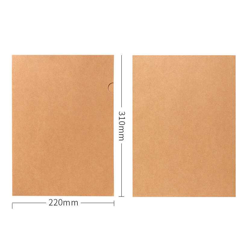 Carpeta de archivos de papel kraft grueso clásico con bolsillo y ranura para tarjeta de visita, producto personalizado
