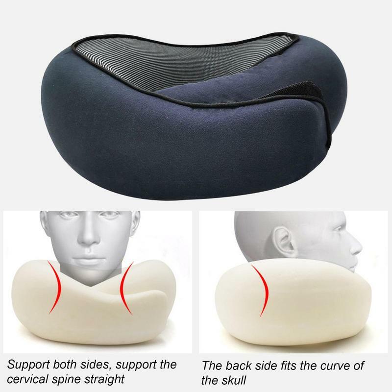 Travel Pillow Memory Foam Neck Support For Flight Comfortable Head Cushion Support Pillow Accessories For Sleep Rest Airplane