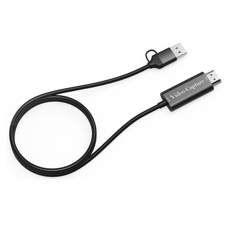 1080P HD RECORDING Card HDMI-เข้ากันได้กับ USB-A/USB-C วิดีโอ Grabber BOX สายสำหรับพีซีคอมพิวเตอร์กล้องถ่ายทอดสด