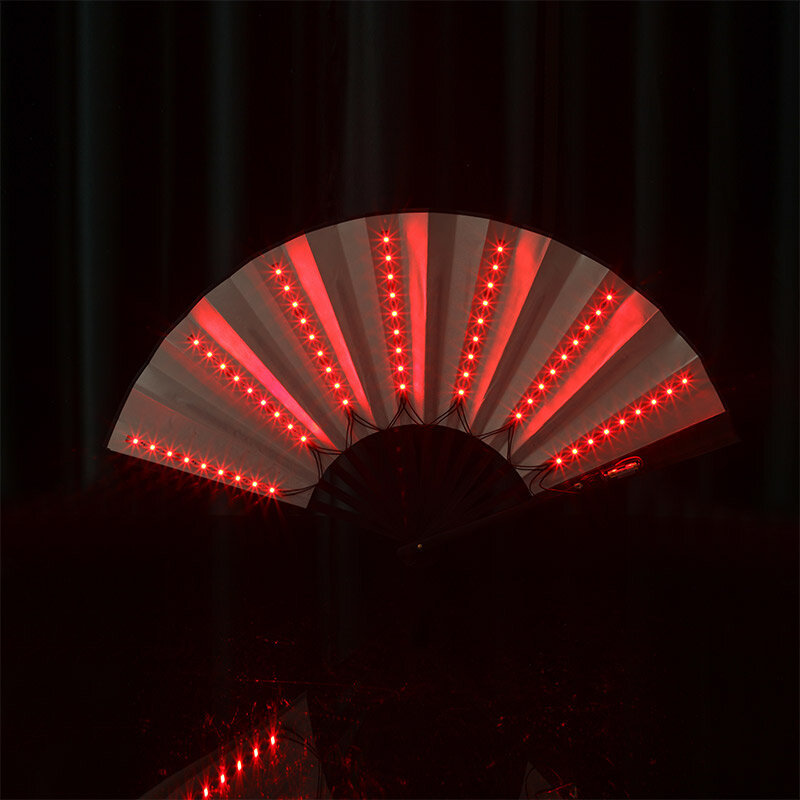 Складной ручной вентилятор со светодиодной подсветкой, светильник для танцев, ночного шоу, диджея, флуоресцентный декор для бара, клуба, комнаты, вечеринки, меняющие цвет