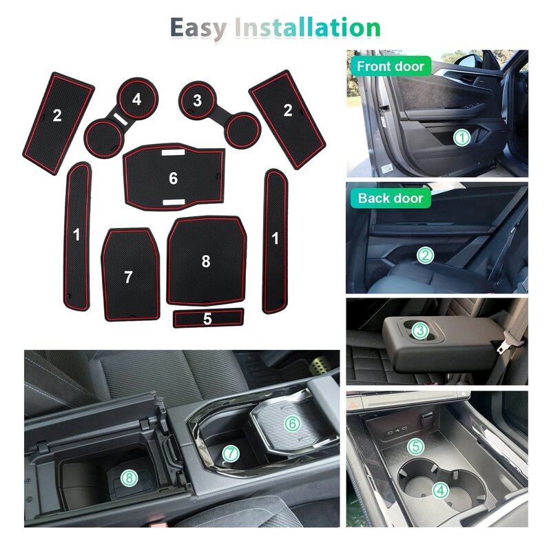 RUIYA for Renault Austral E-Tech Hybrid 2022 2023 2024 Car Door Groove Mat Anti-slip Slot Pad Auto Interior Austral Accessories
