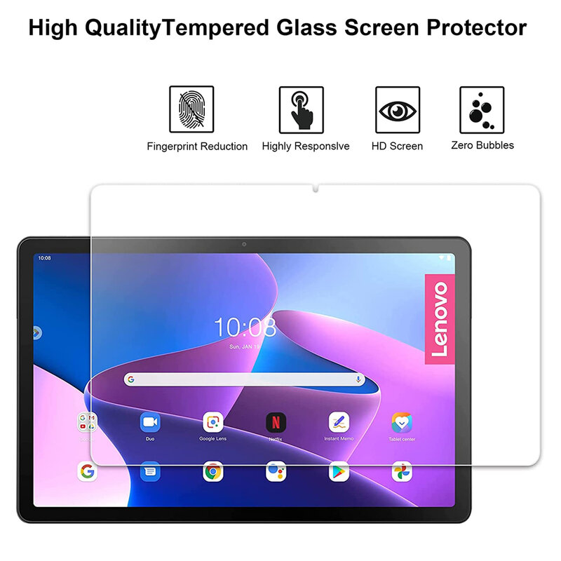 Protector de pantalla de vidrio templado 2p para tableta, película protectora para Lenovo Xiaoxin Pad 2022, 10,6 pulgadas, TB-125FU, TB128FU