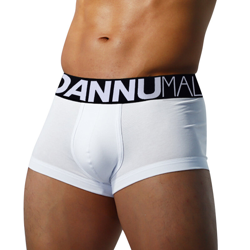 Roupa interior boxer de algodão macio masculino, cuecas masculinas, shorts bolsa 3D, calcinha macia, calça de roupa íntima, nova moda