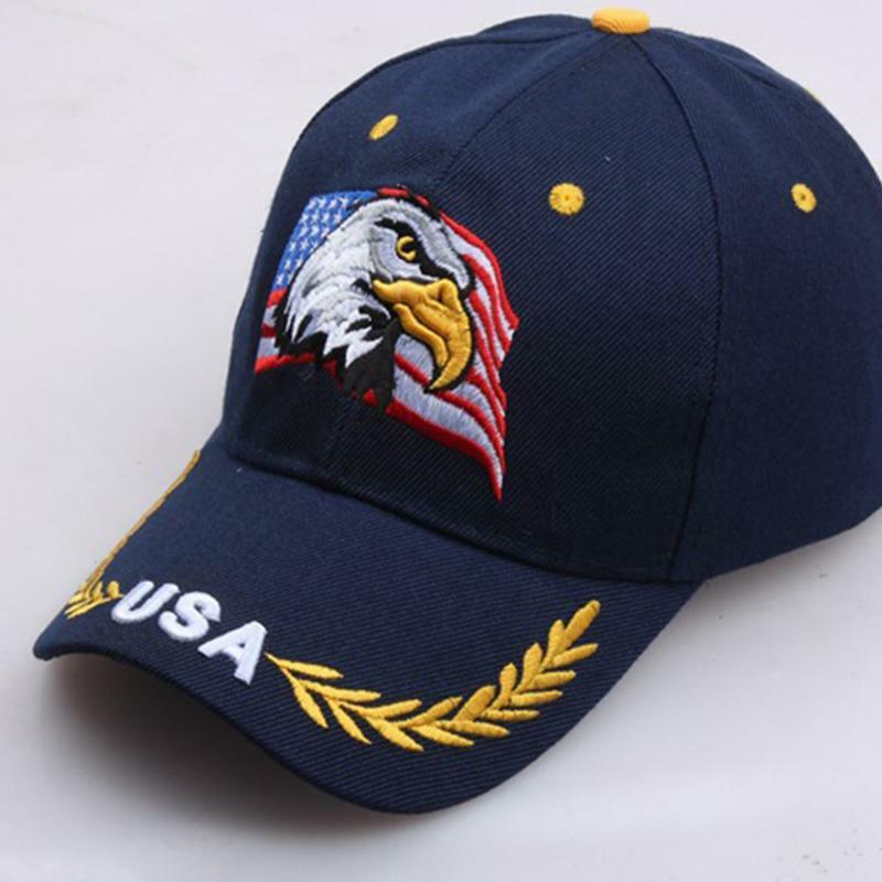 Sombrero de camionero Vintage para hombre, sombreros de lengua de pato con bandera y águila, gorros deportivos reutilizables para exteriores, protector solar bordado patriótico
