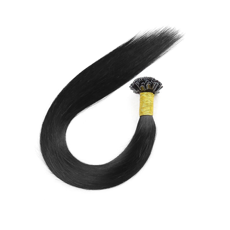 Maszyna do przedłużania włosów końcówka do paznokci wykonana z naturalnej keratynowej kapsułki z do przedłużania włosów fuzyjnej U Tip Remy 50g 1 g/sztuka czerni