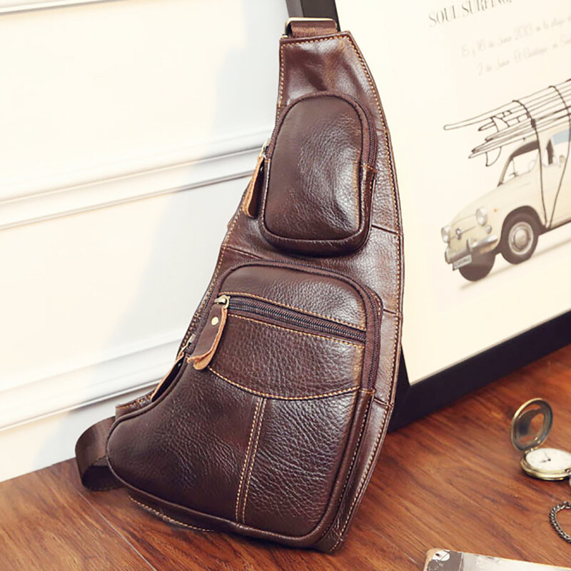 Sac à bandoulière Vintage en cuir véritable pour homme, sacoche de jour, célèbre sac de voyage décontracté