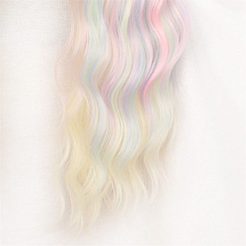Parrucca arcobaleno colorato parrucche ondulate lunghe europee e americane parrucca Cosplay festa quotidiana ragazza carina