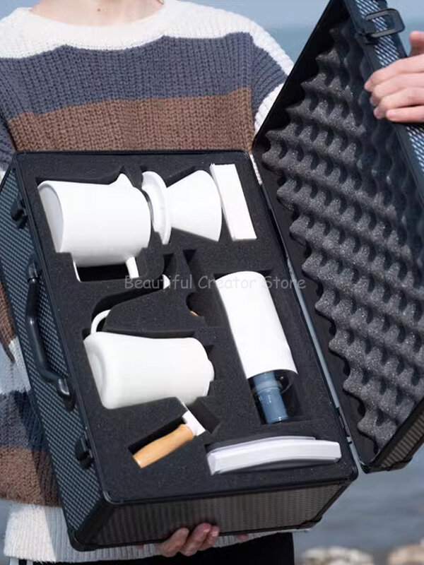 Caja de Herramientas de fibra de carbono, maletín de aluminio, equipo resistente al agua, estuche rígido para instrumentos, caja de herramientas portátil