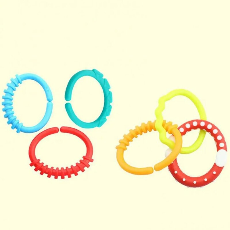 6Pcs Colorful Teether Toys  Exquisite Portable Teether Rattles  Infant Soft Grip Toys