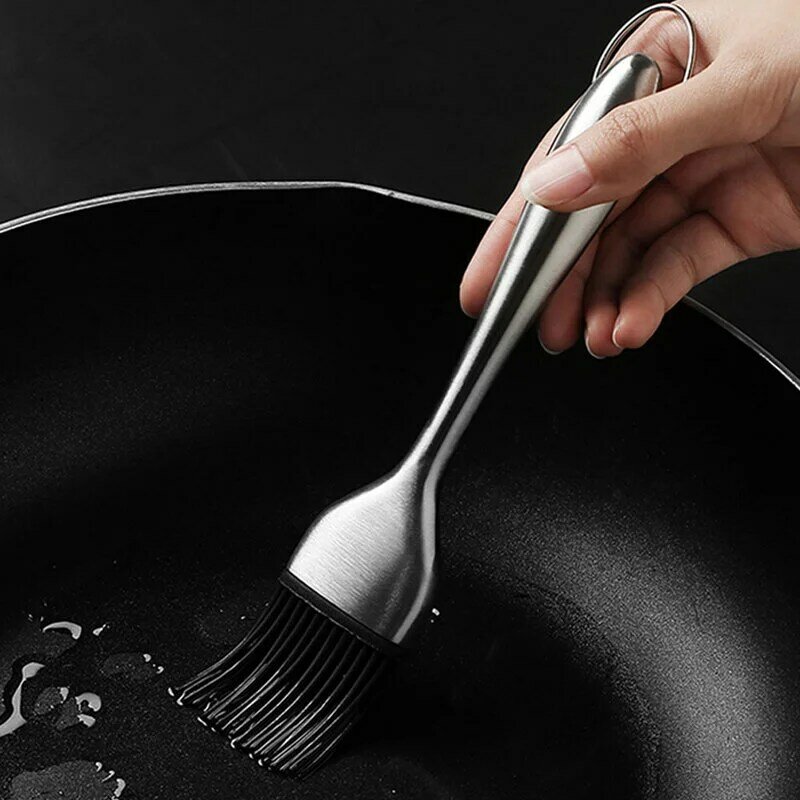 1 pçs escovas de óleo de aço inoxidável silicone cozinha grelhar cozimento escovas ferramentas churrasco escova de óleo