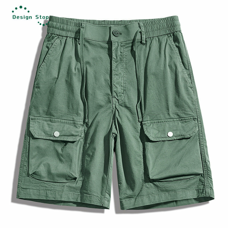 High-Quality Men's Cargo Shorts Man Multiple Pockets for Summer Camping Casual Wear