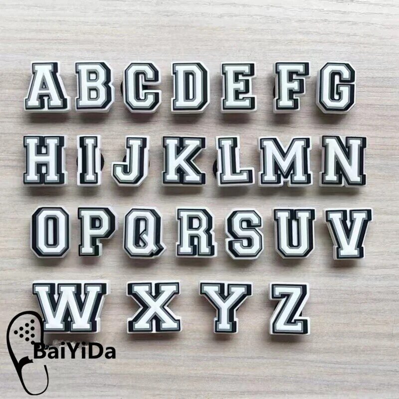 Hot Selling 1PCS Letter Series Shoes Charms Decoration For Croc Shoe Buckle and Shoe Accessories Fit Kids Gifts