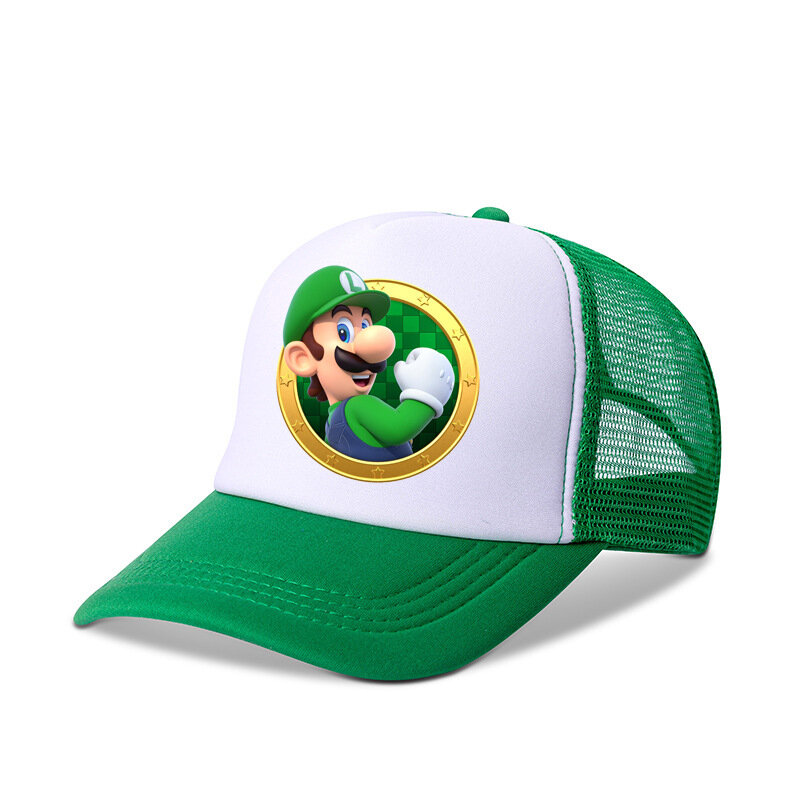 Super Mario Bros Hat berretto da Baseball per bambini estate Cartoon protezione solare traspirante principessa Peach Yoshi Luigi Mesh Hat Gift