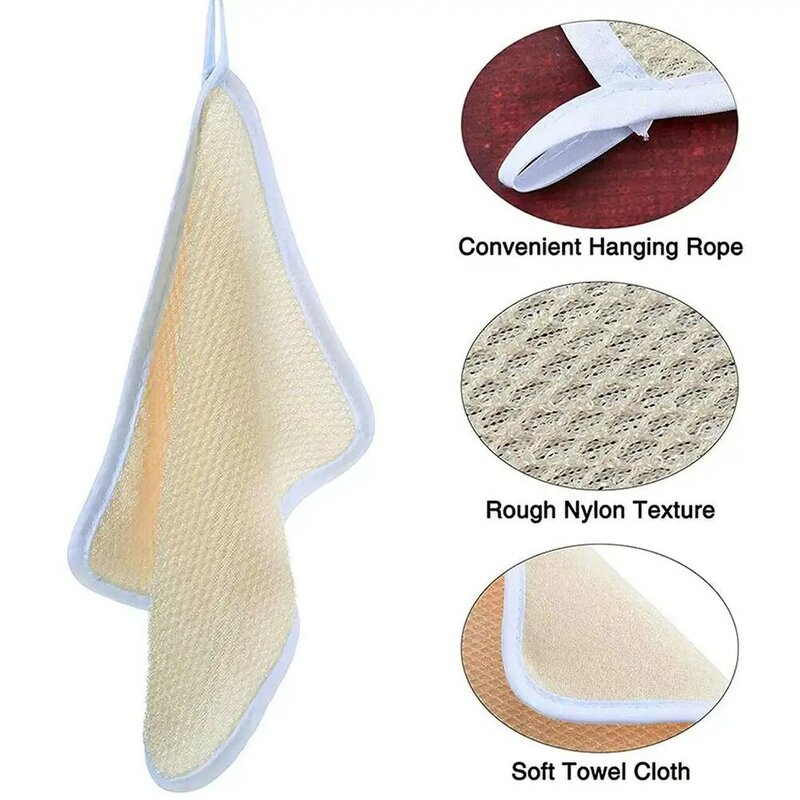 5 Stück quadratisches Handtuch Peeling Körper Waschlappen Handtuch weben Badet uch Peeling Peeling Tuch Badet uch für den Menschen