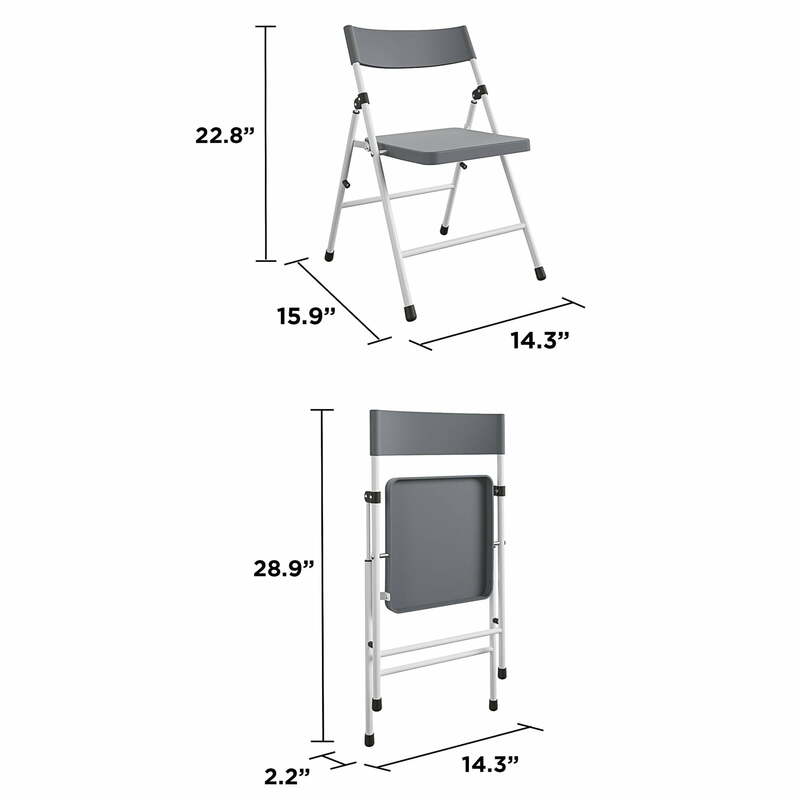 COSCO Kid's Pinch-Free Resin Folding Chair Gray & White 4-Pack