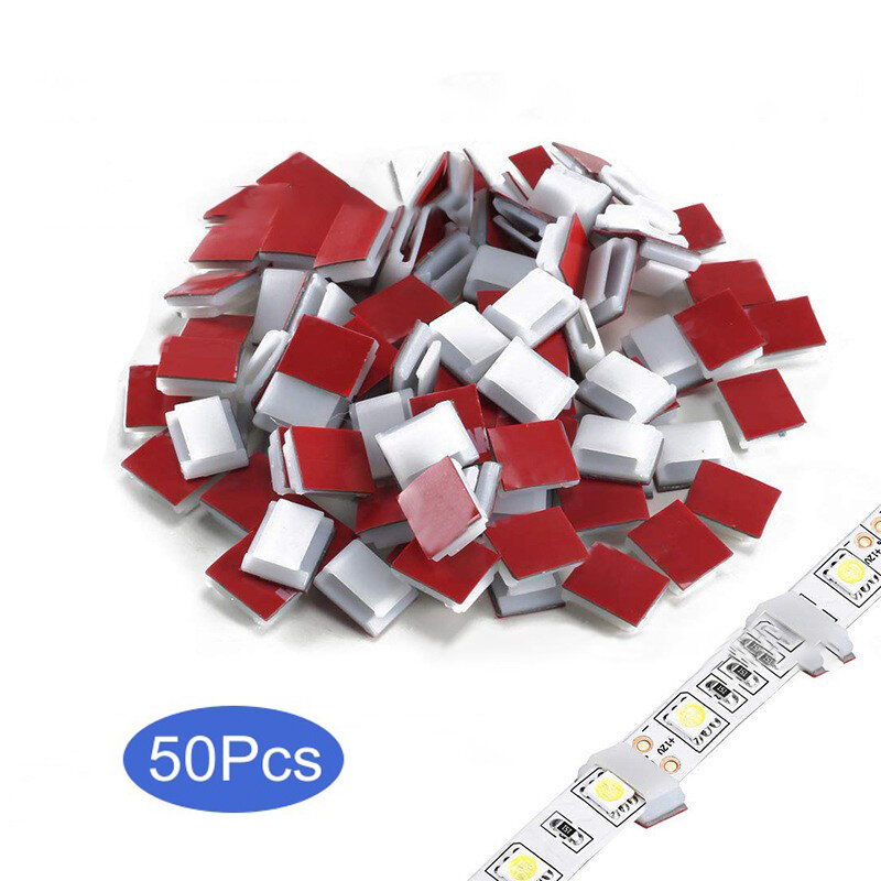 10-50 pezzi di supporto del fascio di filo autoadesivo Clip di montaggio del legame per 10mm di larghezza Fix LED Strip luci connettore cravatta supporto della luce di natale