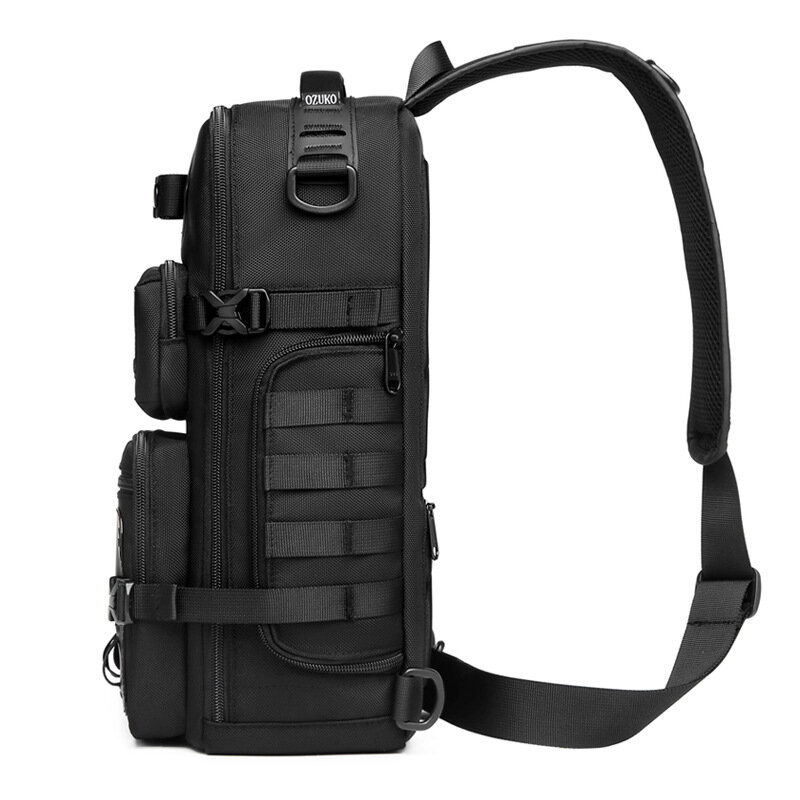 Ozuko-Outdoor Tactical One Shoulder Bag para homens, Crossbody Bag, impermeável Sports Bag, alta capacidade