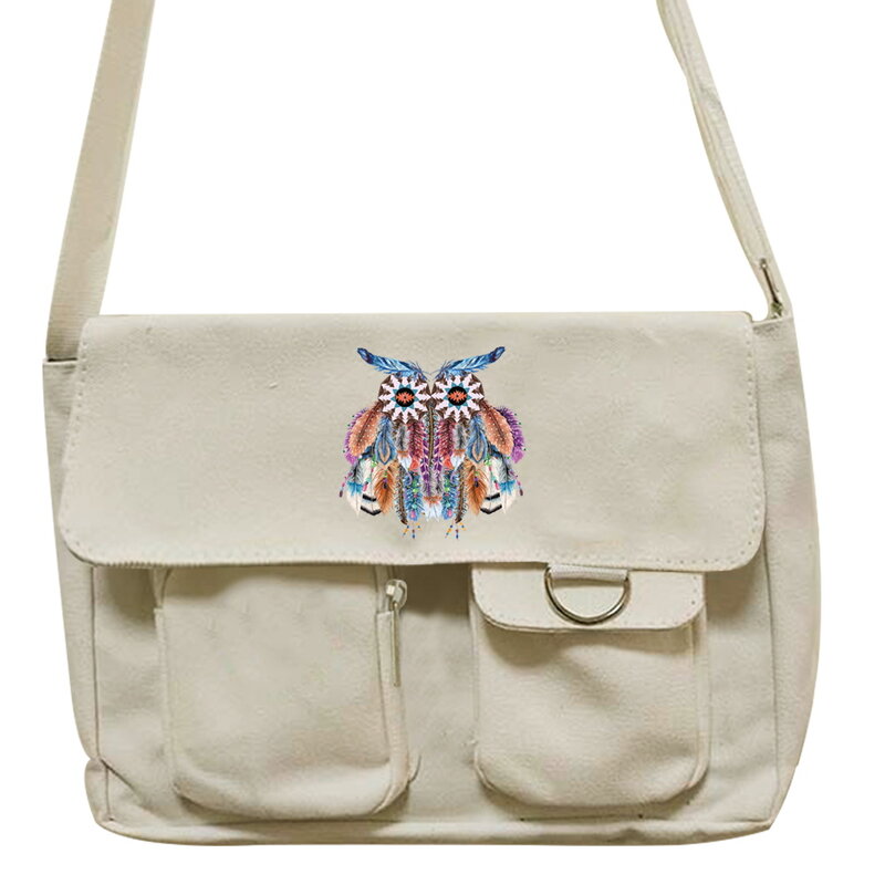 Женские Простые сумки через плечо, кошелек, повседневная женская холщовая диагональная школьная сумка через плечо, сумка из серии перьев
