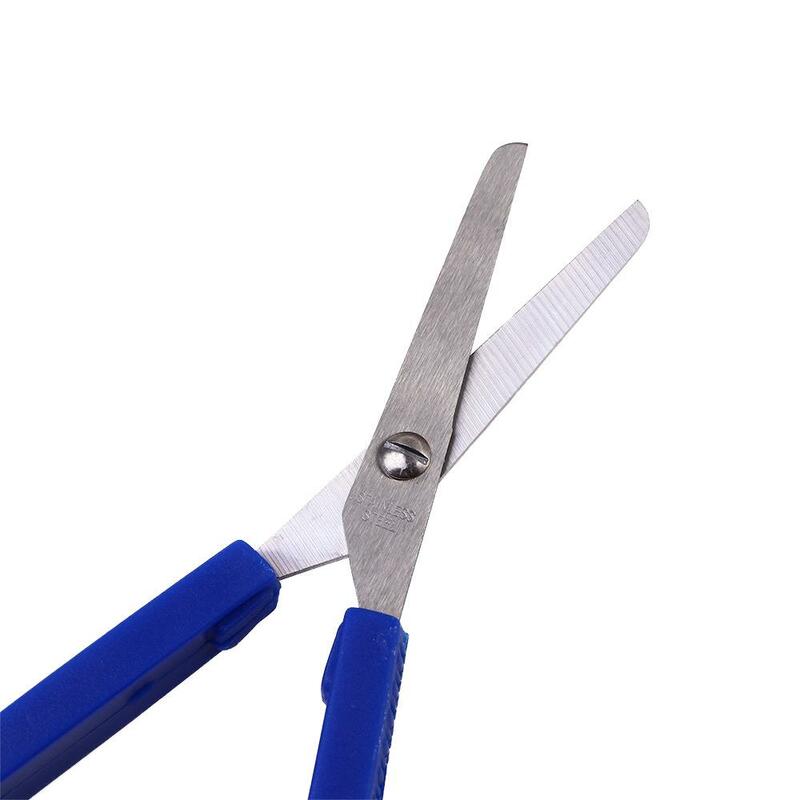 Pegangan warna-warni pemotong kertas alat tulis kerajinan kantor alat kerajinan tangan adaptif gunting benang pemotong Loop gunting perlengkapan pemotong