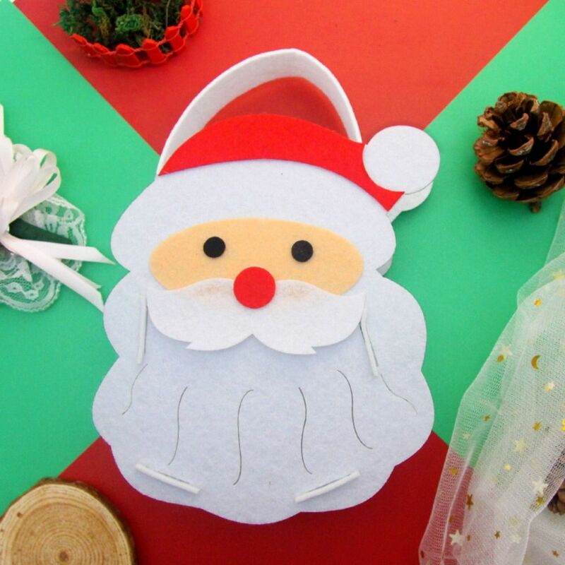 Bolsa de dulces de Navidad para decoración de la casa, bolso de mano portátil de alce, muñeco de nieve, tela no tejida, Papá Noel