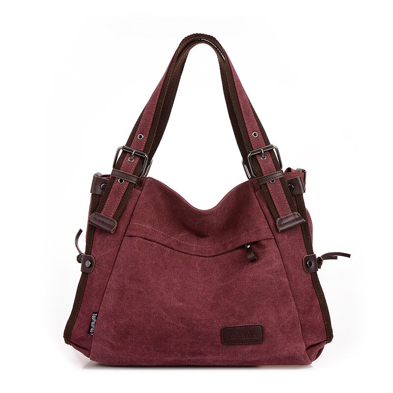 Large Capacity Women's Shoulder Bag Solid Color Female Tote Crossbody Bag Shopping Bags Retro College Girls Handbags for Ladies