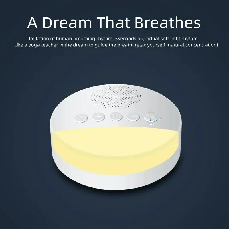 Monitor de sueño portátil con temporizador inteligente, dispositivo de respiración Gradual en 5 segundos, música relajante y ligera para bebé