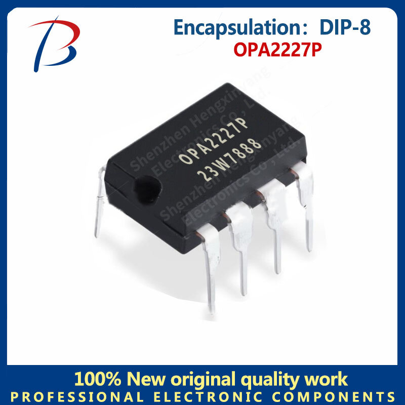 Amplificador integrado de baixo ruído de alta precisão de canal duplo OPA2227P, pacote em linha, DIP8, 10pcs