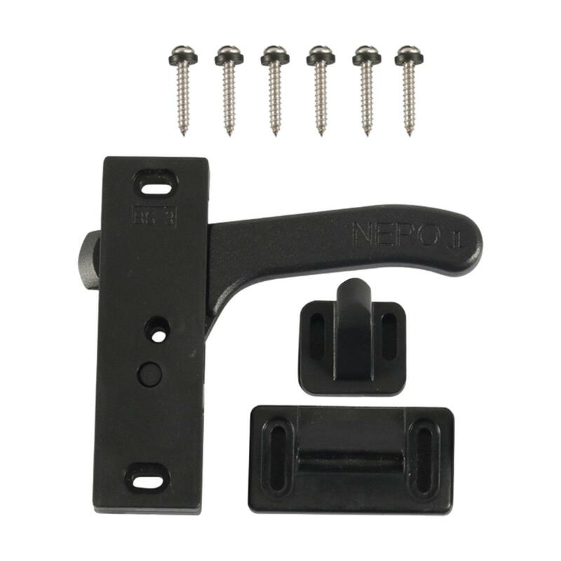 Black RV Screen Door Latch Replaces Accessory Assembly Camper Door Latch Right Hand Handle Kit for Travel Trailer Camper RV