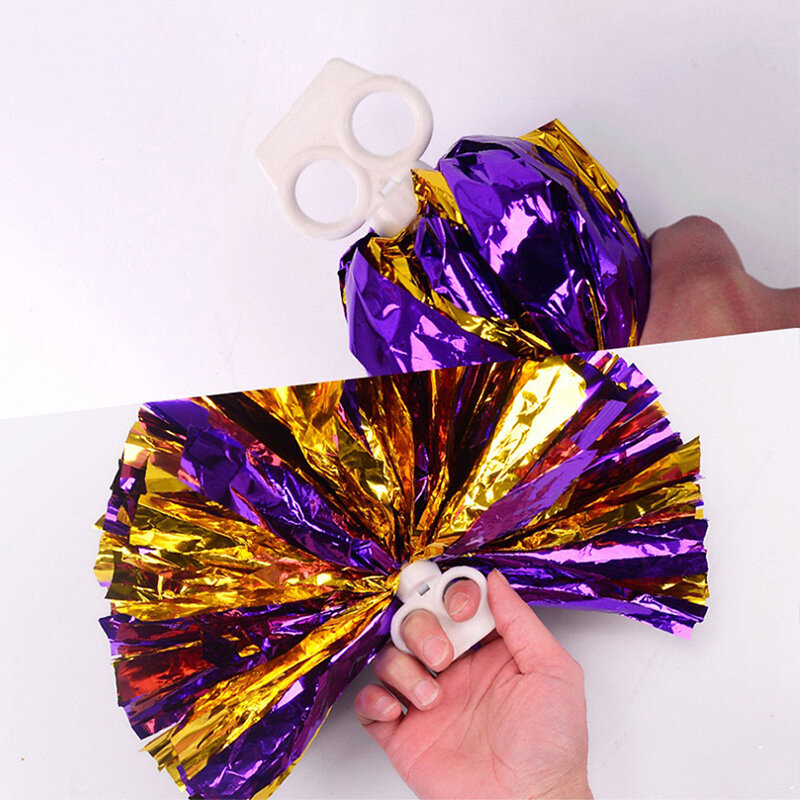 1Pc Ball-flower Colorful Cheerleading Plastic Pompons Metallic Streamer Club Sports Party Cheering Dance Props Holding Flowers