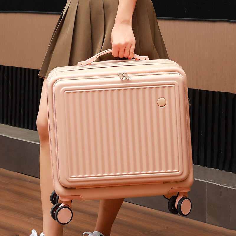 Maleta de viaje con ruedas universales, maleta con ruedas, Maleta de viaje, Mini caja de contraseña, bolsa de equipaje rodante portátil, 18 pulgadas