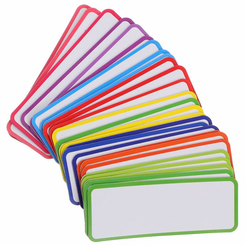 마그네틱 드라이 지우기 라벨 이름 보드 화이트 보드 라벨 스티커, 냉장고 자석 카드 라벨, 자석 컬러 라벨, 27 개