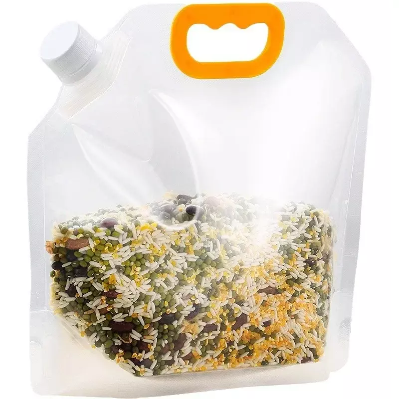 Bolsa de almacenamiento de granos, bolsa portátil a prueba de insectos, a prueba de humedad, para mantenimiento fresco, reciclable, transparente