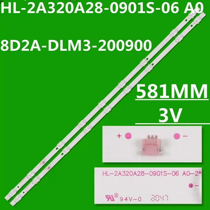 Strip LED 581Mm untuk SHIVAKI STV-32LED15 32 "TV LED A0 ÷ 32DLE250 32DLE252
