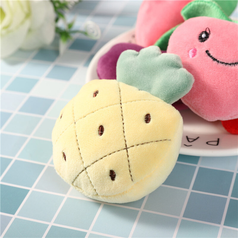 2PCS Fruit Series Cotton-Filled Cartoon Plush Brooch Cute Clothing Accessories