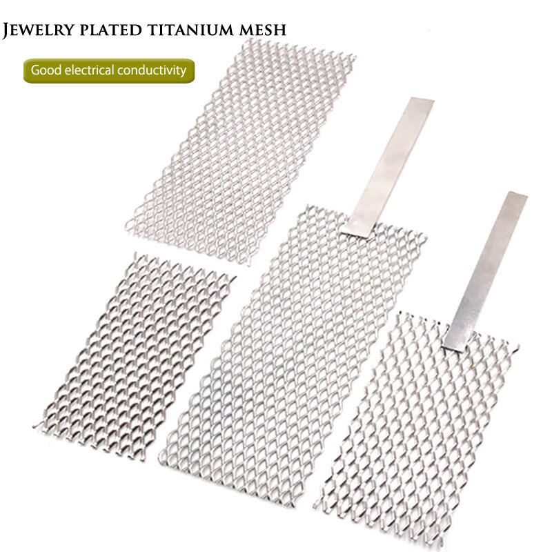 1 pz Platinum Titanium Mesh con manico galvanico elettrodo a rete in titanio dorato e argento gioielli galvanici positivi