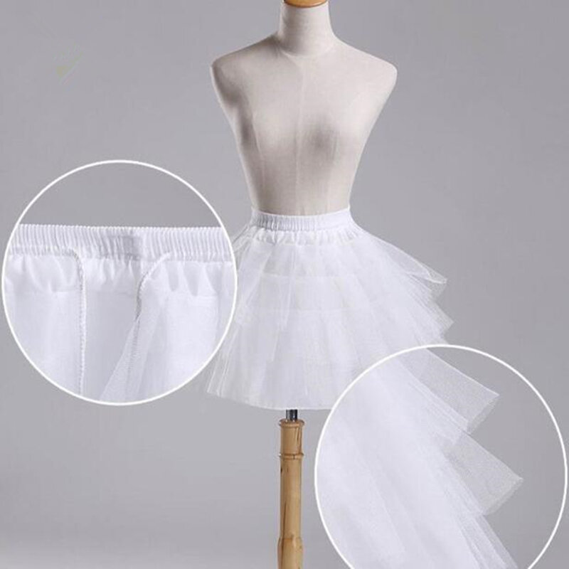 Ruffle White Ballet Petticoat Tulle  Short Crinoline Petticoats Lady Girls Child Underskirt Jupon