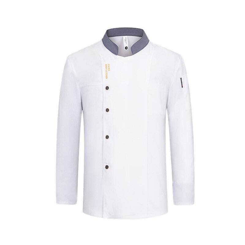 Мужская куртка шеф-повара, рубашка с длинным рукавом для кухни, отеля, ресторана, официанта, Униформа, искусственная выпечка, рабочая одежда, топы
