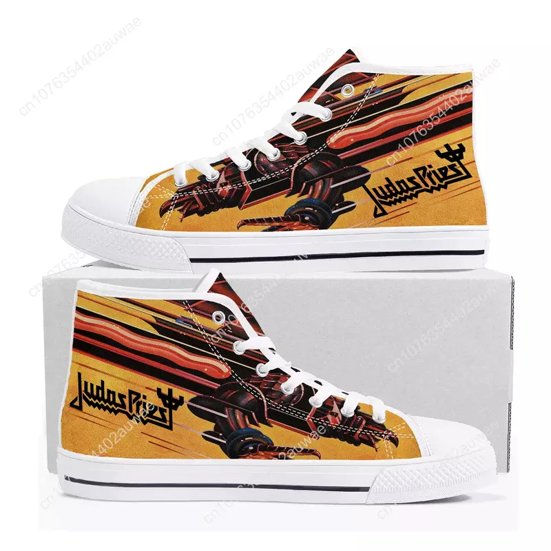 Judas Priest Heavy Metal Rock Band High Top High Quality Sneakers Men Women Teenager Canvas Sneaker Casual Custom Couple Shoes