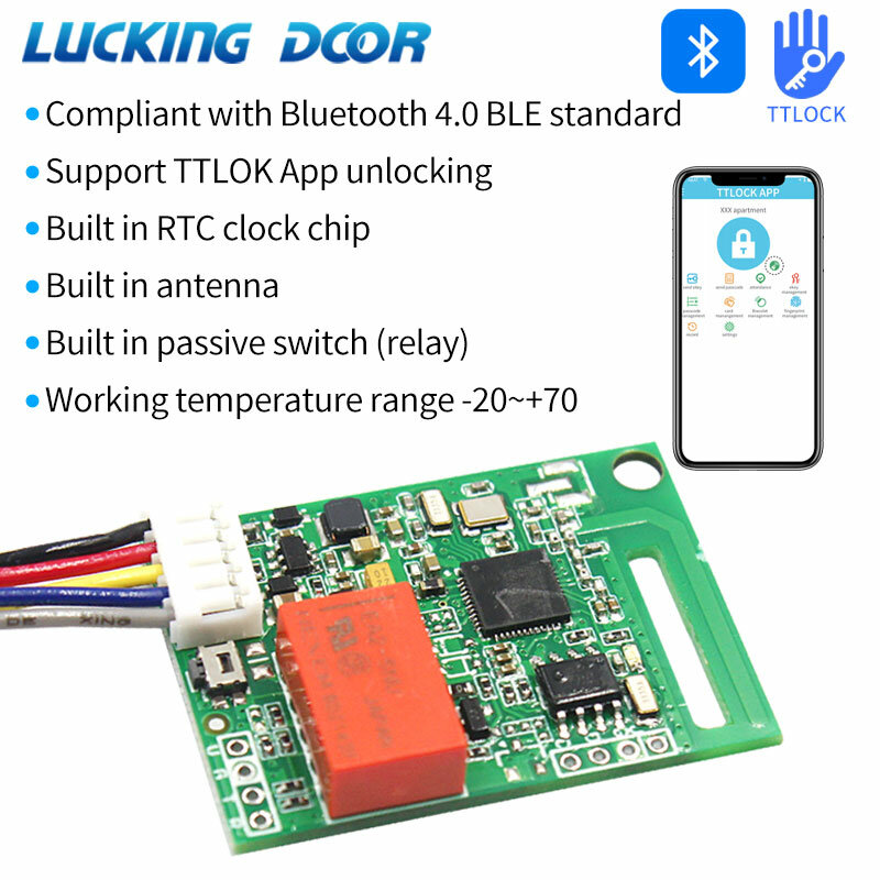 TTLOCK App BLE Electronic Lock Module board Lock Module Relay Output Door Access Control System