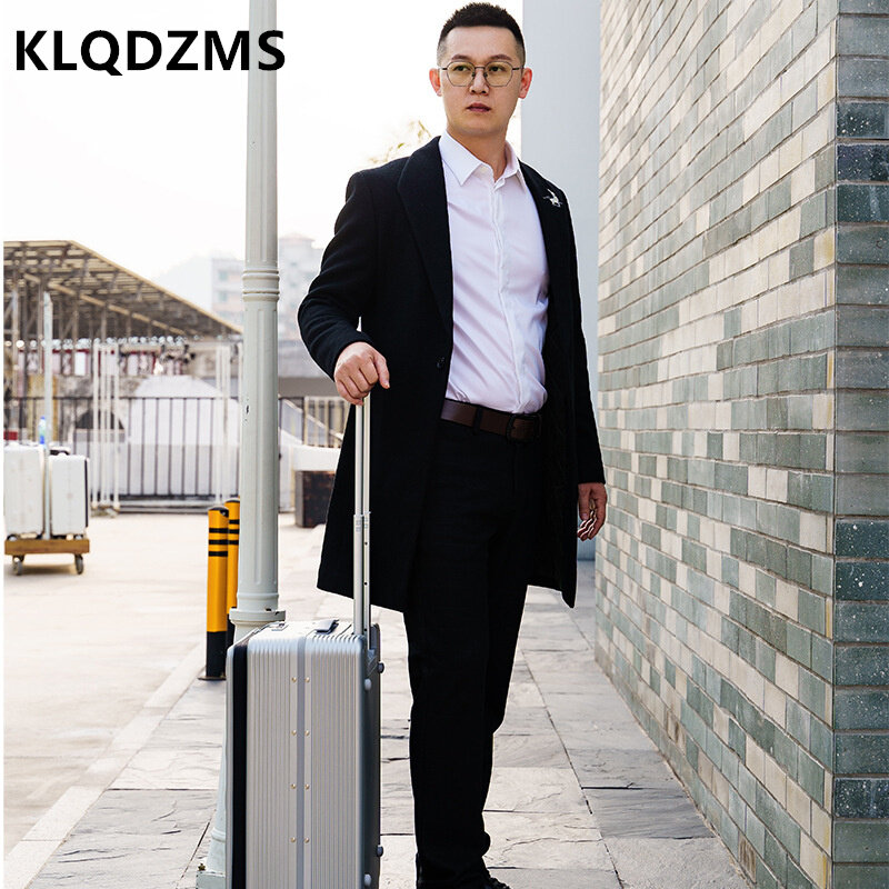 KLQDZMS алюминиевый каркас, переднее открытие, компьютерный чемодан, 20 дюймов, бесшумная коробка с паролем, 24 дюйма, универсальный чехол на колесиках